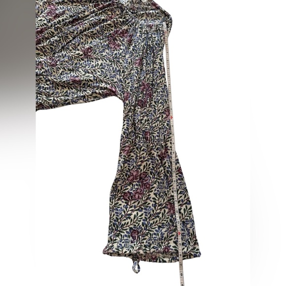 Lucky Brand Floral Peasant Blouse w/ Bell Sleeves Boho Chic CottageCore Top sz L - Picture 10 of 12